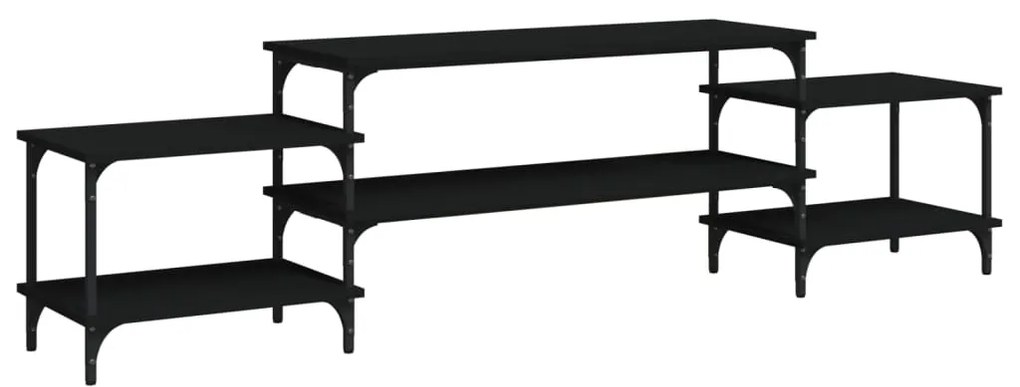 vidaXL Comodă TV, negru, 197x35x52 cm, lemn prelucrat
