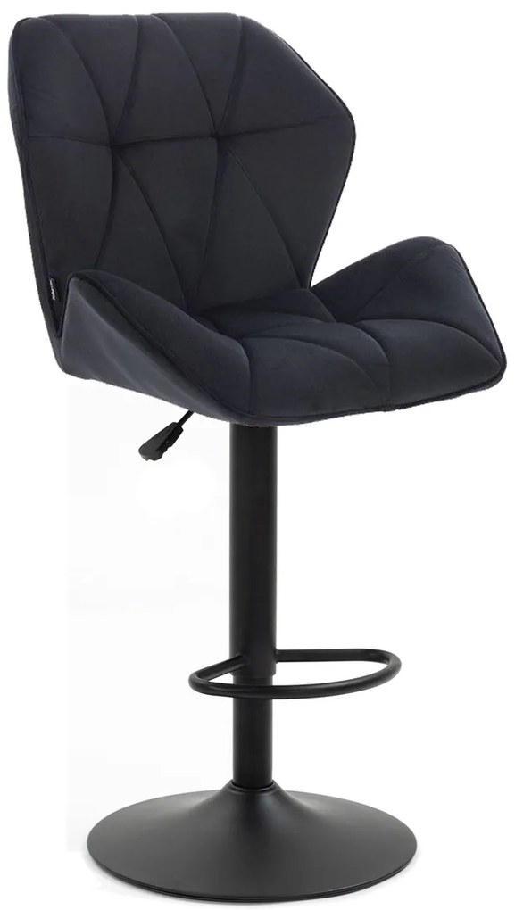 HR212W Scaun Neagră Catifea cu Bază Neagră