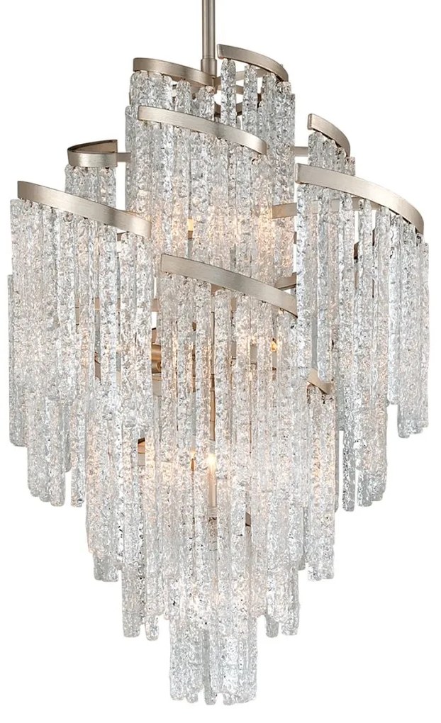 Candelabru LUX design elegant, realizat din sticla venetiana lucrata manual MONT BLANC cu 13 surse de lumina