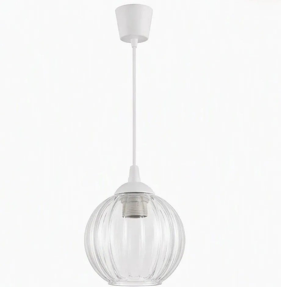 Brilagi - Lustră LED suspendată pe cablu RETRO GLASS 1xE27/60W/230V Ø 18 cm alb/sticlă transparentă