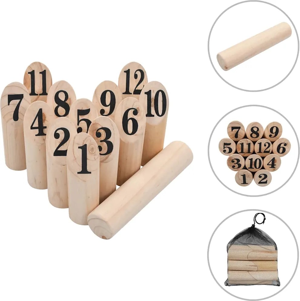 vidaXL Set pentru joc Kubb cu numere, lemn