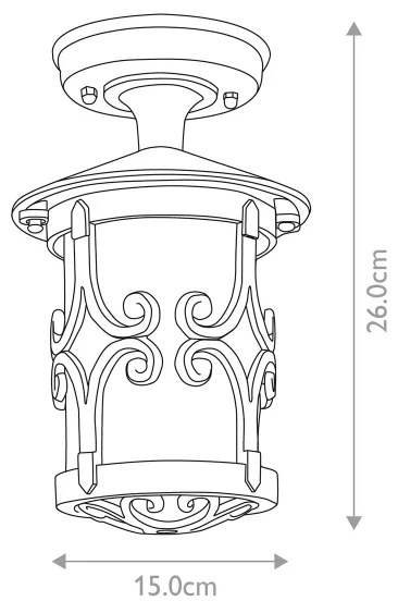 Plafonieră de exterior HEREFORD 1xE27/100W/230V IP23 neagră Elstead