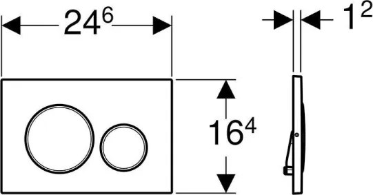 Geberit 115.889.SN.1 - Placă de acționare Sigma20 24,6 x 16,4 cm din oțel inoxidabil