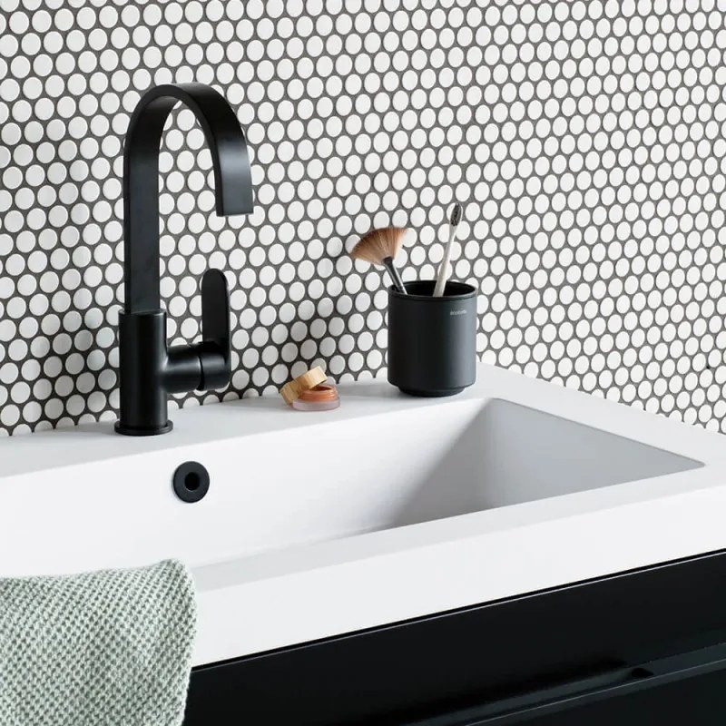 Suport periute de dinti Brabantia MindSet 1005684, Curatare usoara, Deschidere larga, Acoperire minerala, Gri inchis