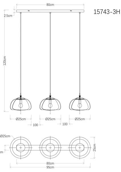 Lustra suspendata design modern JELLA 3L