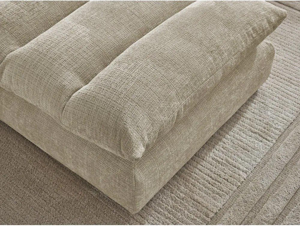 Taburet bej cu tapițerie din chenille Neil – Bobochic Paris