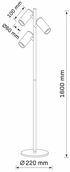 Lampadar MARIBEL 3xGU10/12W/230V negru