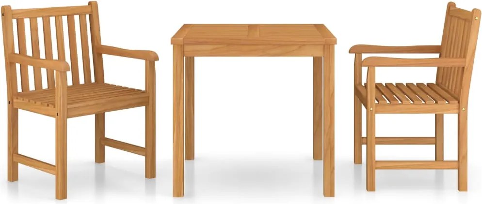 vidaXL Set de mobilier de grădină cu 3 piese, 80x80 cm, lemn masiv de tec