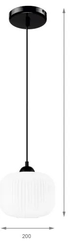 Lustră pe cablu HARMA 1xE27/15W/230V d. 20 cm alb/negru