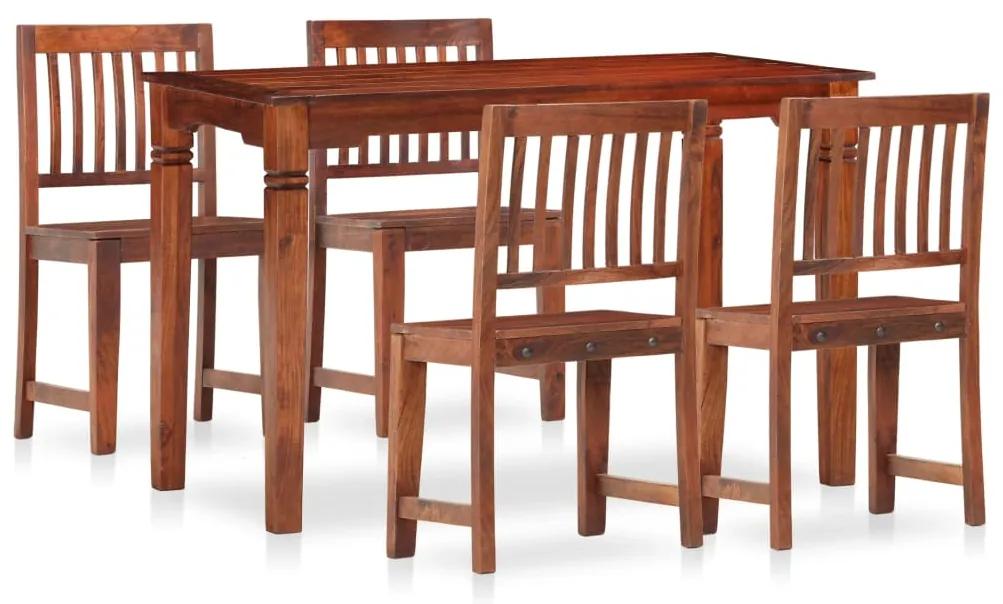 3053206 vidaXL Set mobilier de masă, 5 piese, lemn masiv de mango și acacia