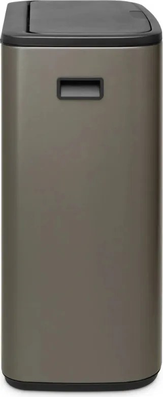 Cos de gunoi Brabantia Bo Touch 1001271, 2x30 L, Deschidere lina si silentioasa, Deschidere larga, Gri inchis