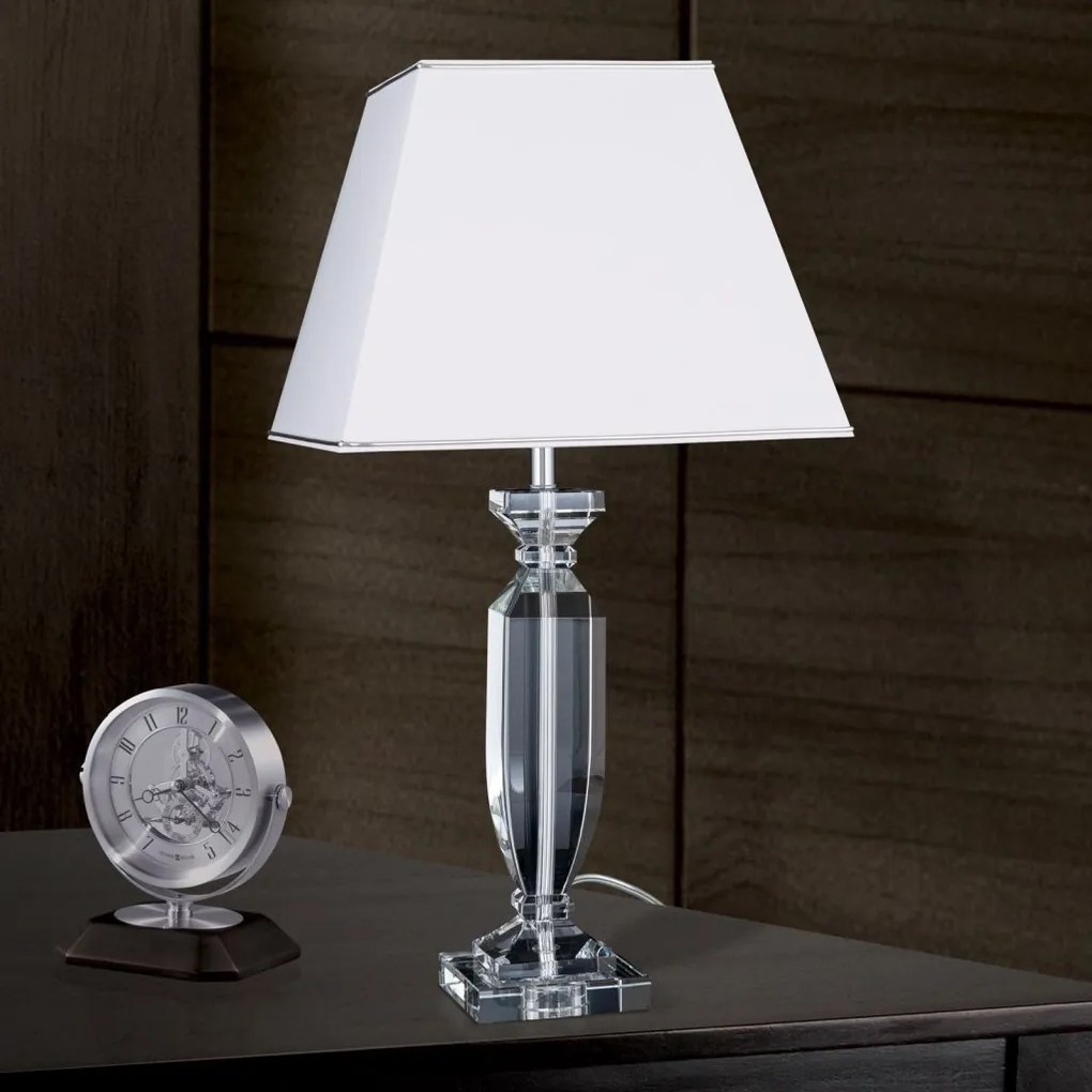 Veioza design decorativ cu cristal K9 POKAL alb/crom