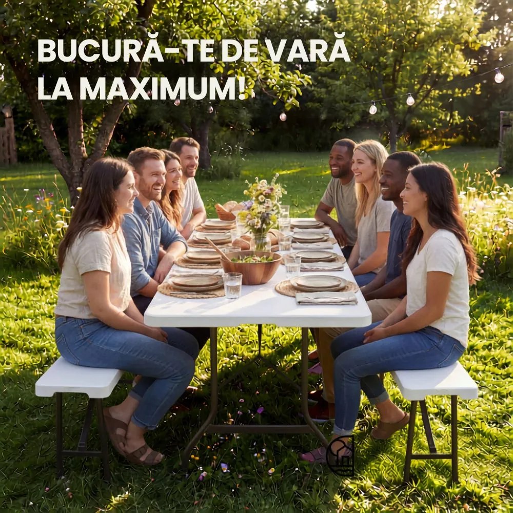 Masa pliabilă pentru bufet KAMIL, 76x183x74cm, alb Casaria