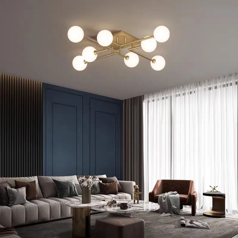 💡 Lustra DN05-8 Auriu – Accente Glamour pentru Spații Ample