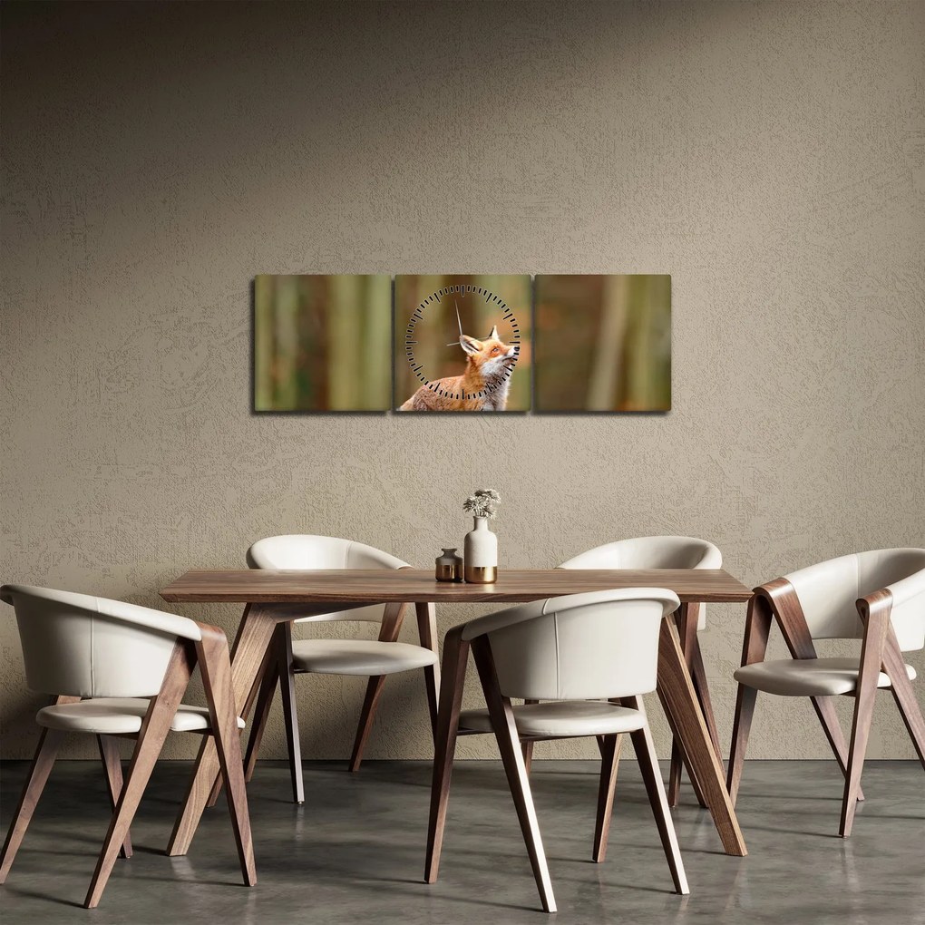 Tablou - Vulpe (cu ceas) (90x30 cm)