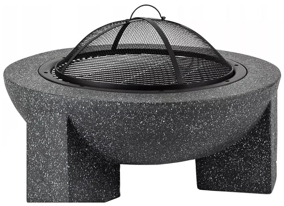 Focar portabil cu grătar, 79,5 x 38 cm, negru/granit închis