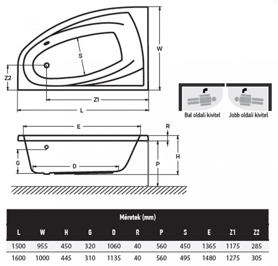 Cada baie asimetrica Matana 160