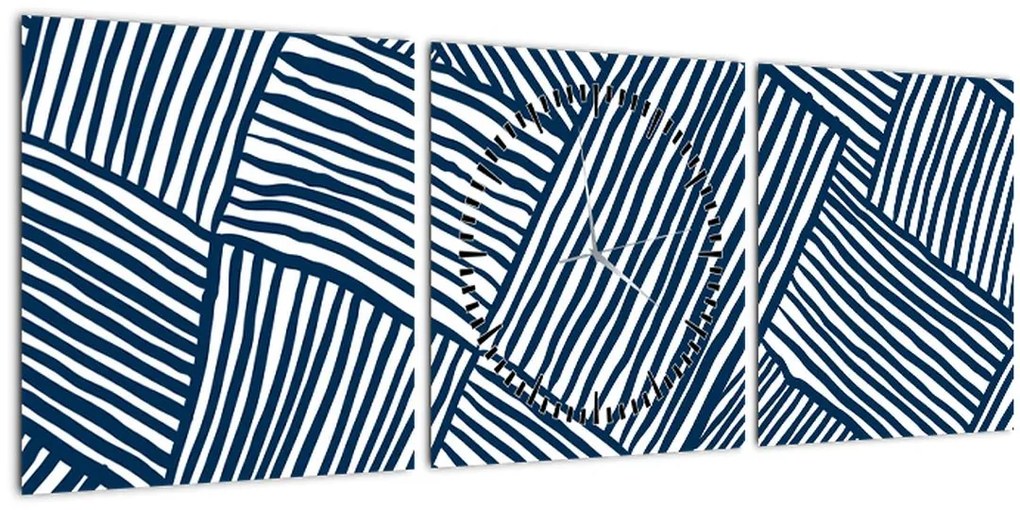 Tablou - linie 3D (cu ceas) (90x30 cm)