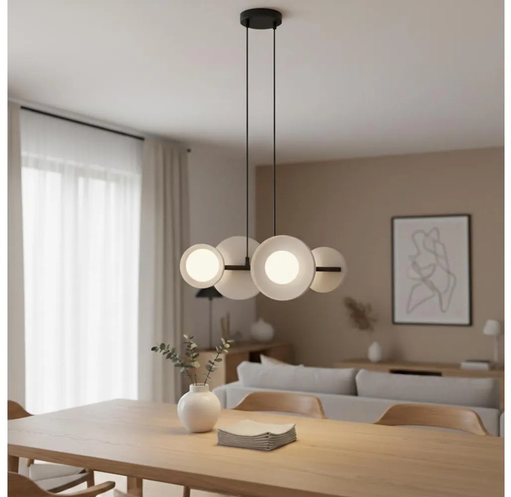 Lustră suspendată pe cablu MODEL 4xG9/8W/230V, albă