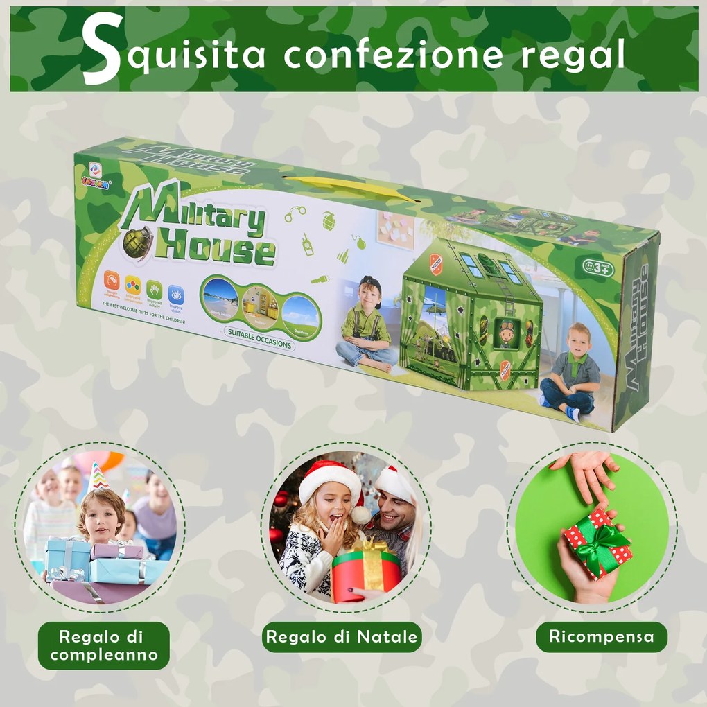 Cort de Joaca pentru Copii 3+ Ani pentru Intern si Extern Verde 93x69x103cm HOMCOM | Aosom RO