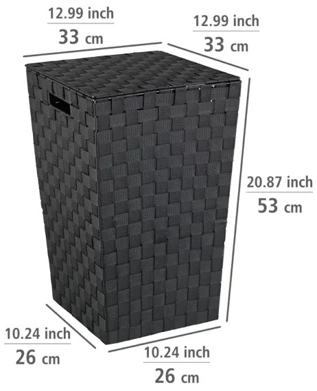 WENKO 22278100 - Coș ADRIA 33x53 cm negru