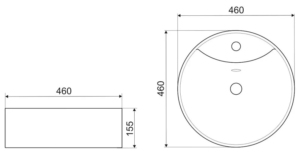 Lavoar ceramic KR-138 cu model de marmură neagră și aurie