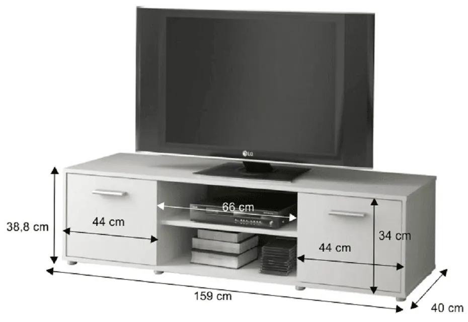 Comoda TV Zuno 159 cm alb