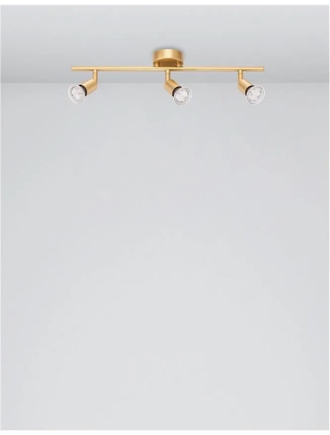 Plafonirea cu 3 spoturi design minimalist LUP aurie