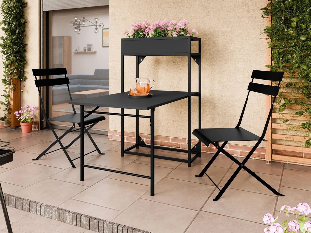Set de grădină Naveran (negru) (pentru 2 persoane). 1106307