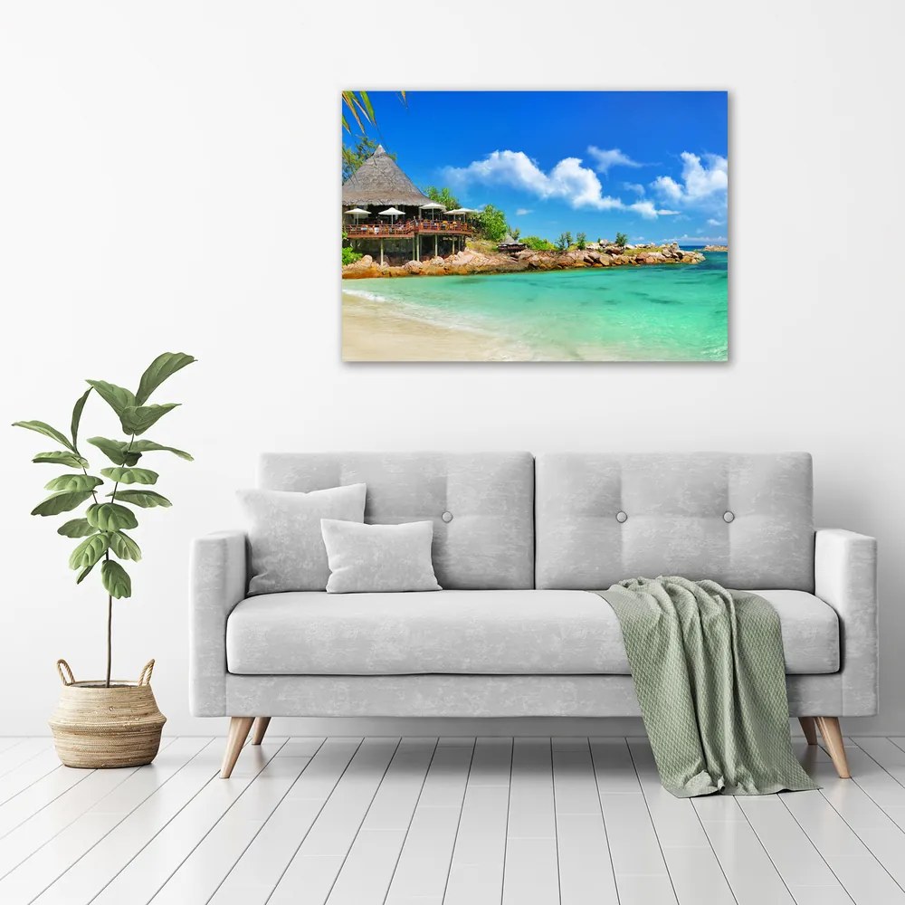 Tablou pe pânză Plaja seychelles