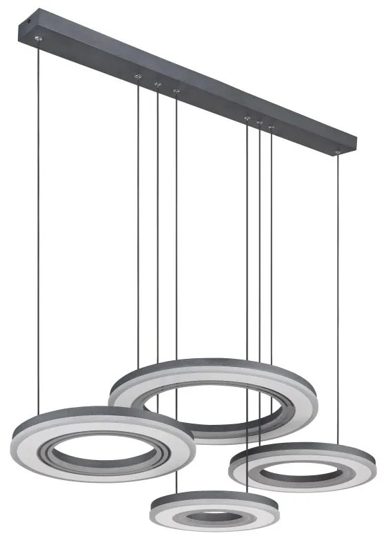 Lustra LED suspendata cu telecomanda design modern Blasius negru, alb 100cm