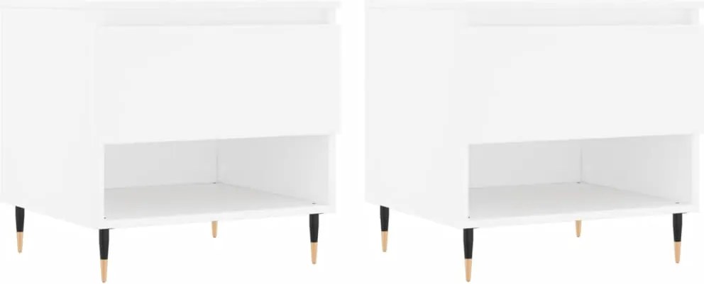 vidaXL Măsuțe de cafea, 2 buc., alb, 50x46x50 cm, lemn compozit