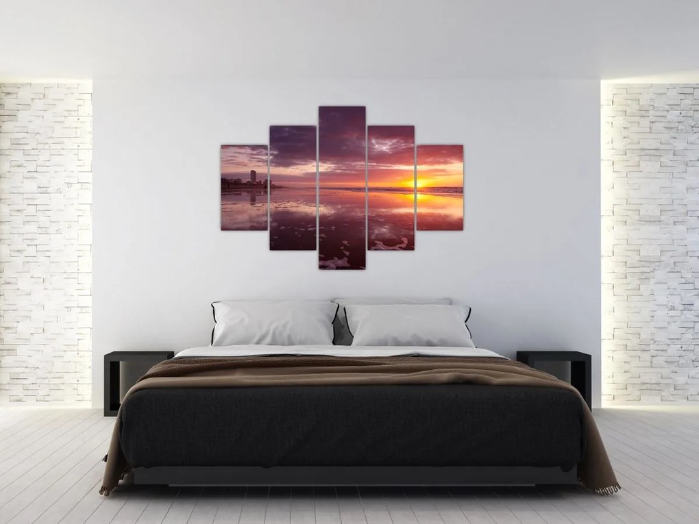 Tablou - Plajă la apus de soare (150x105 cm)