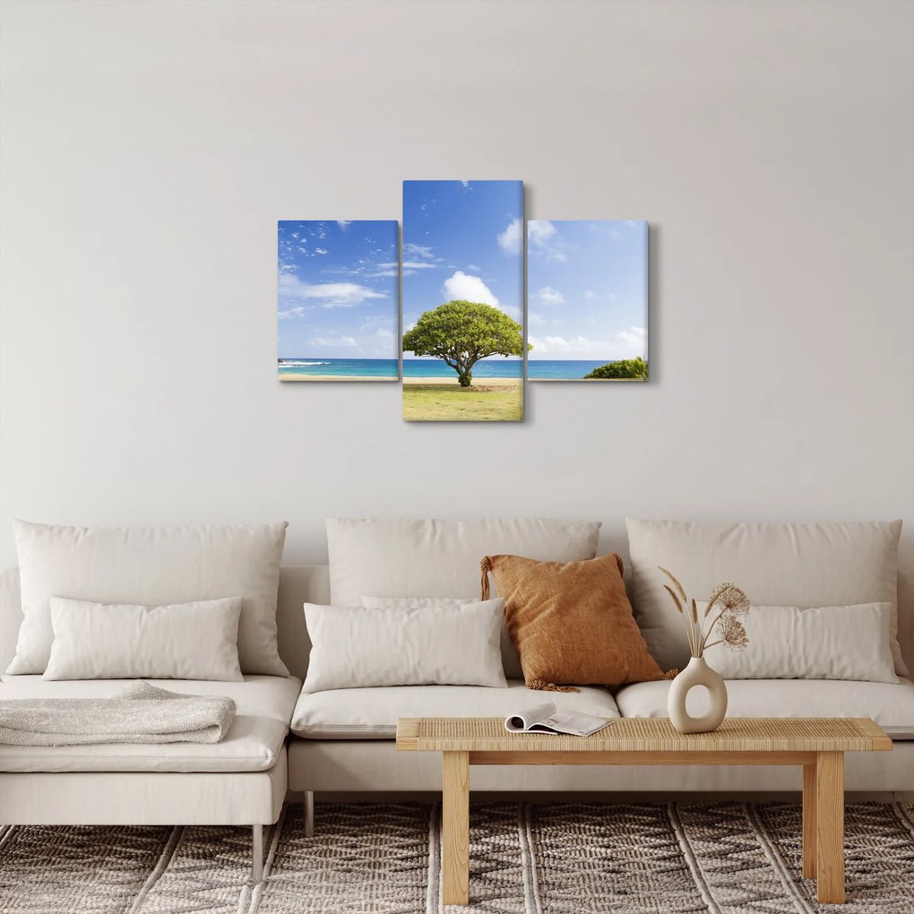 Tablou plaja cu copac (90x60 cm)