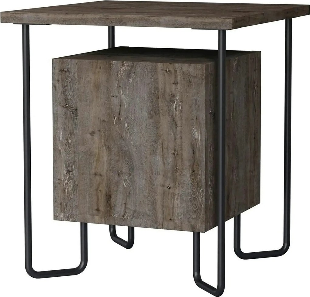 Noptiera Acres Nightstand, stejar inchis , PAL melaminat/metal, 40x40x