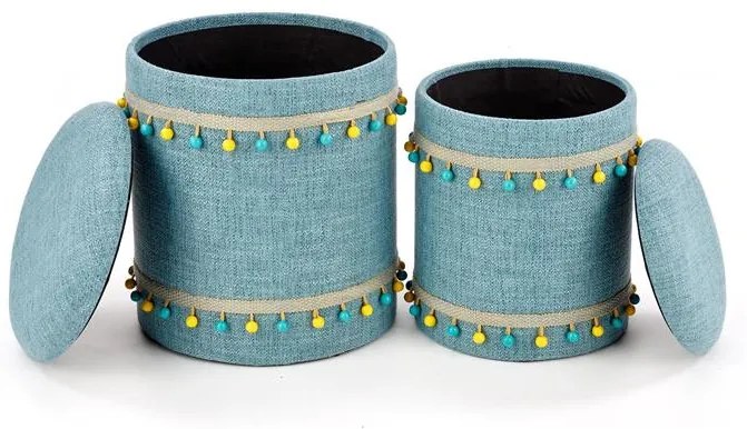 Set tabureti tapitati Grado Albastru deschis