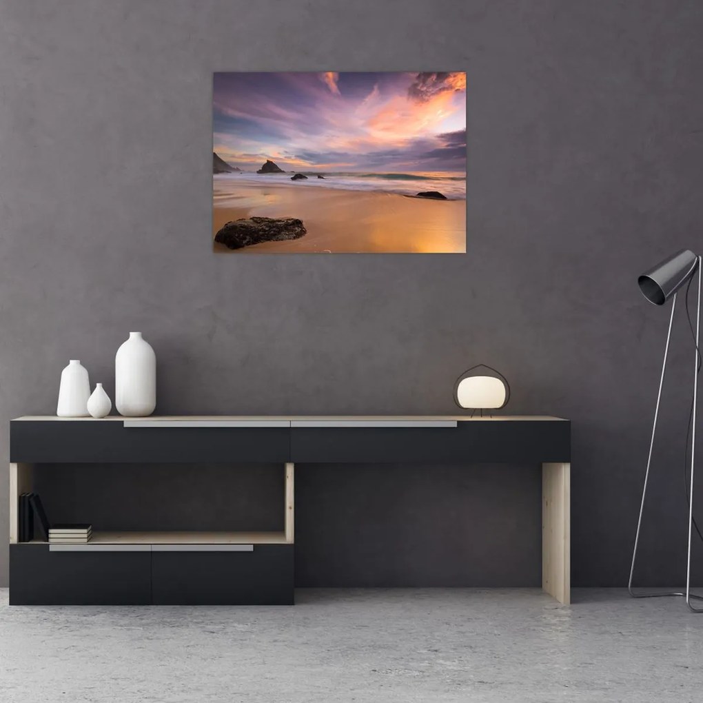 Tablou pe sticlă - Praia da Adraga (70x50 cm)