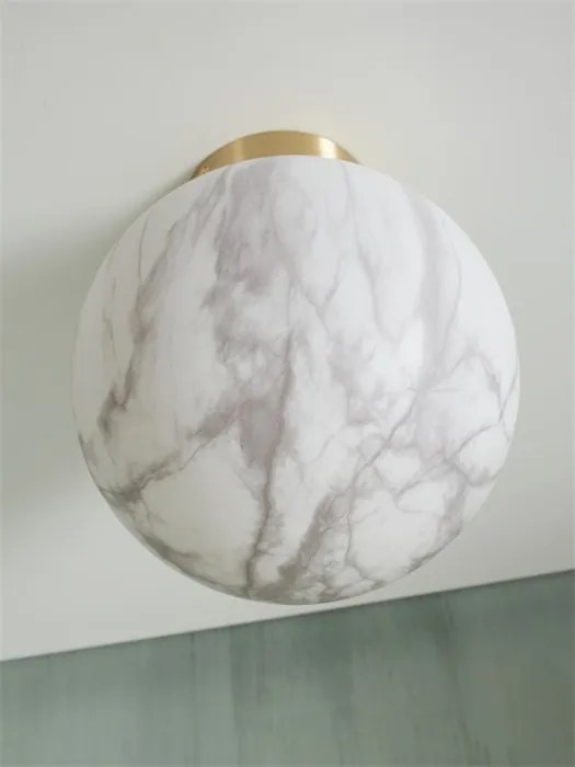 Plafoniera din sticla cu aspect de marmura Carrara 28cm