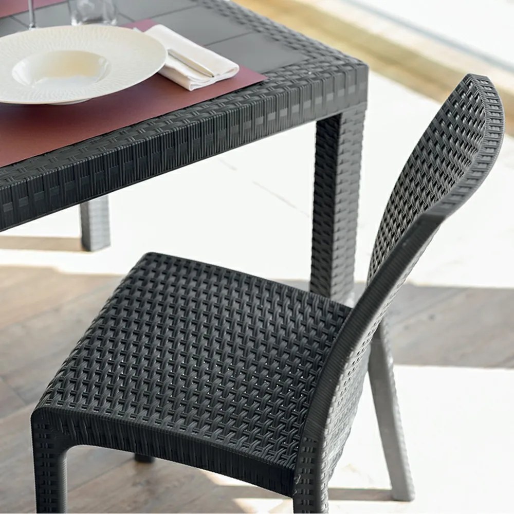 Masă de grădină din plastic Hella, grafit