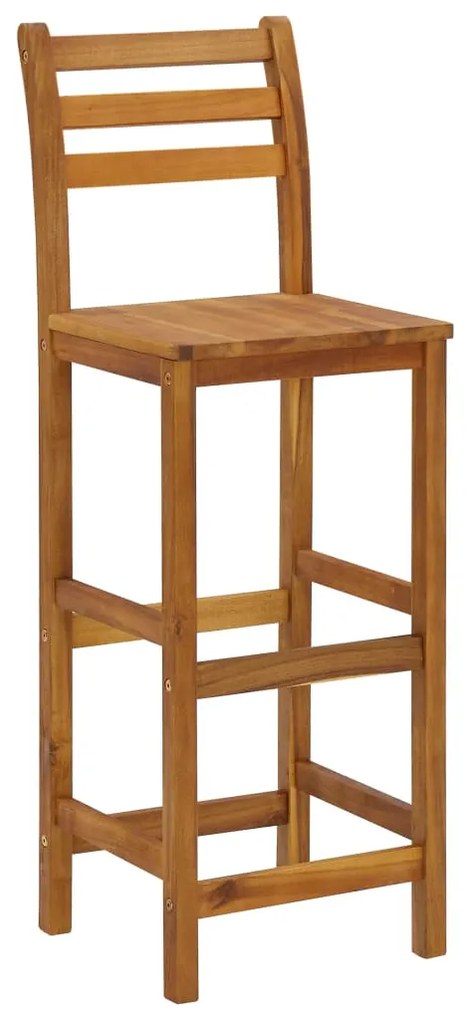 Set mobilier de bar de gradina, 5 piese, lemn masiv de acacia Scaune de bar cu spatar, 5