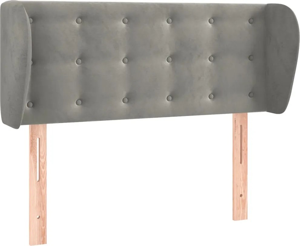 vidaXL Tăblie de pat cu aripioare gri deschis 93x23x78/88 cm catifea