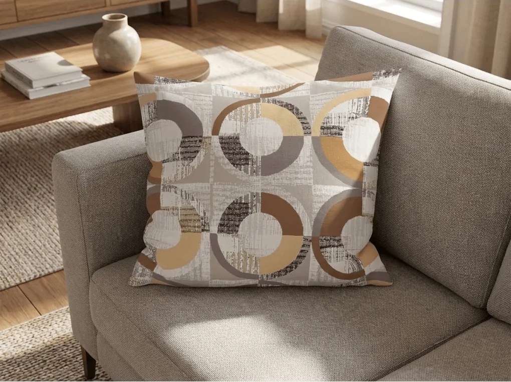 Set 2 huse decorative pentru perna din microfibra CIRELLO 45x45 cm, maro-gri