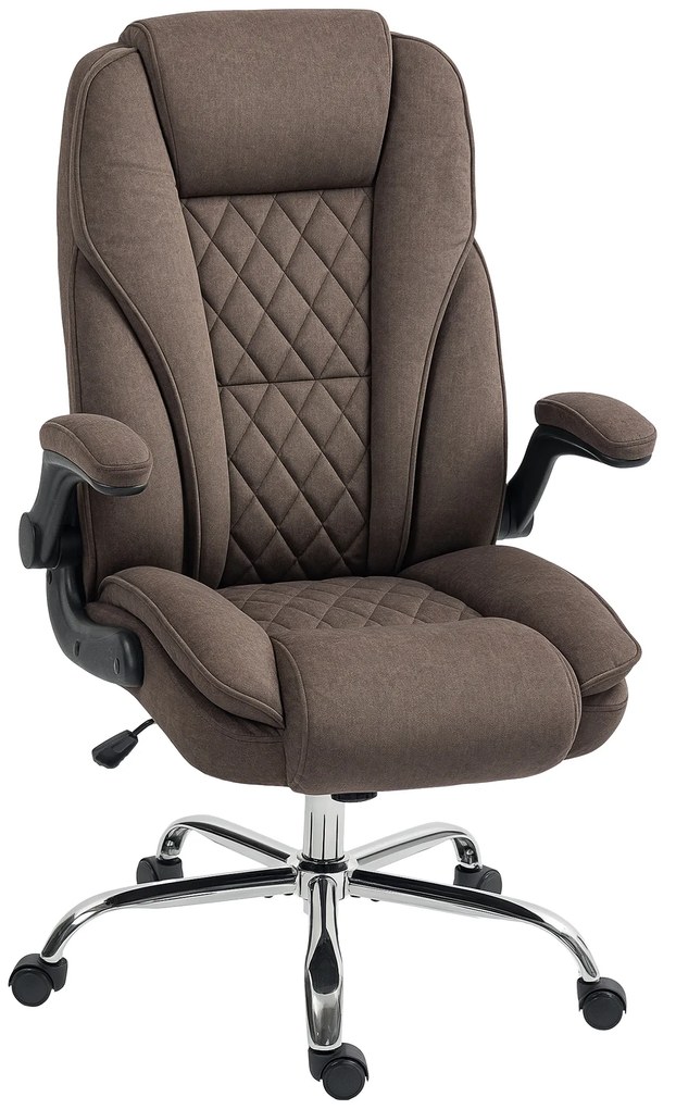 HOMCOM Scaun de birou, scaun birou ergonomic, inaltime reglabila, brate rabatabile, 70 x 70 x 114-122 cm, maro | Aosom Romania