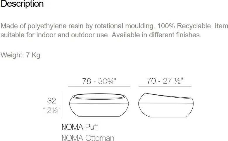 Taburete de exterior / interior design modern premium MOMA OTTOMAN 45080A Vondom