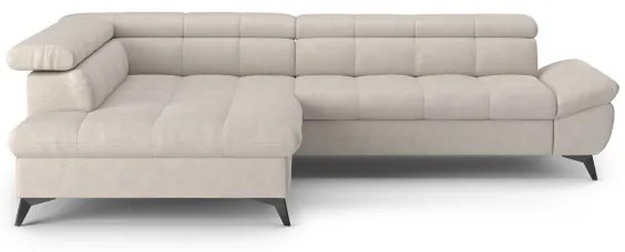 Canapea colțar extensibilă în L MARANO stânga, bej