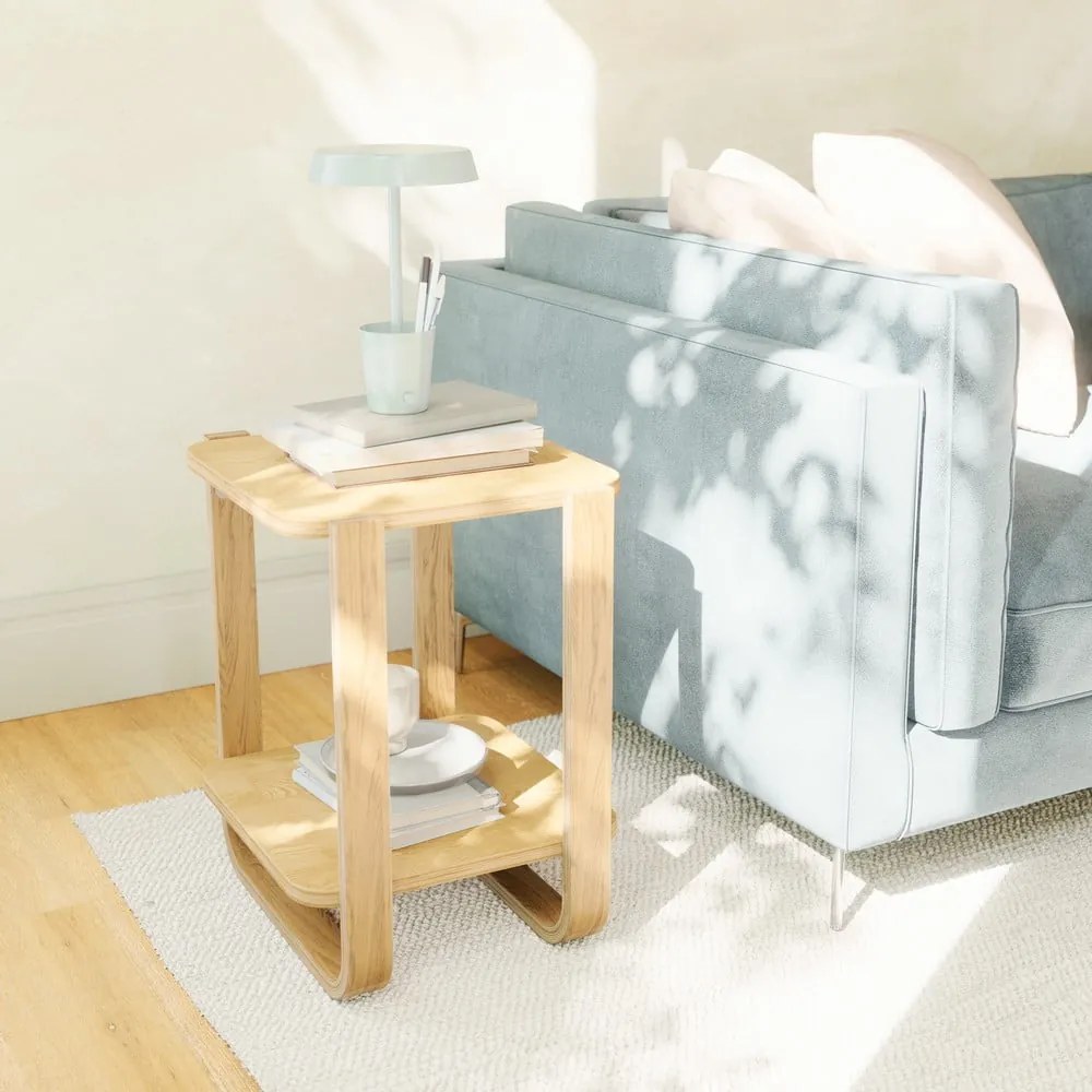 Măsuță auxiliară din lemn masiv de eucalipt 38x42 cm Bellwood – Umbra