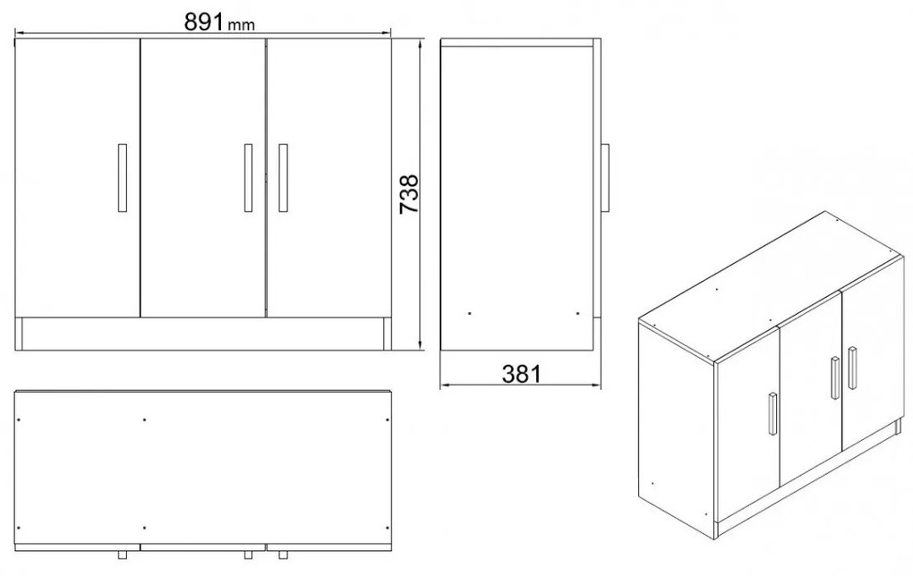 Set mobilier de birou VO14 - BA ( 5 piese)