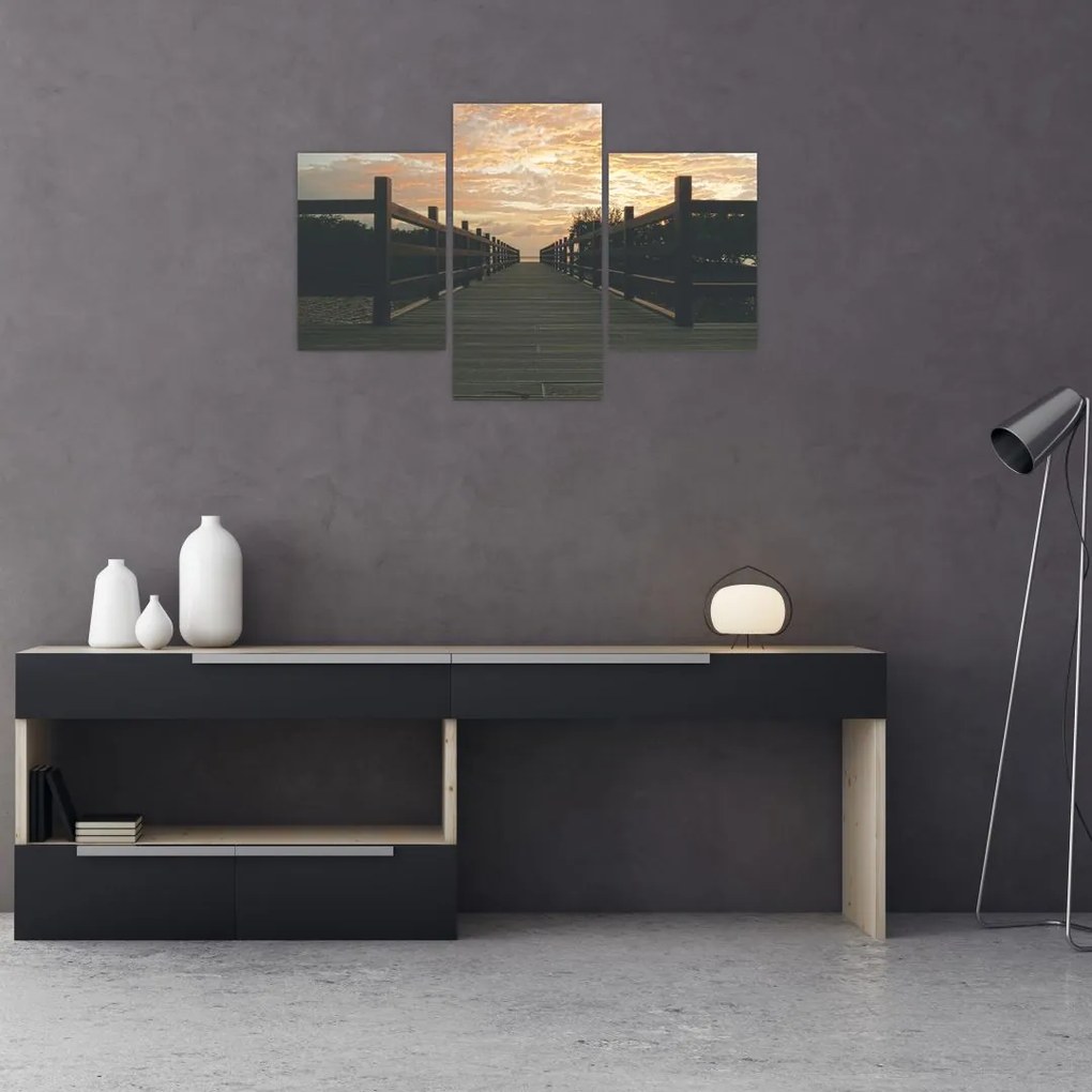 Tablou - Ponton de lemn, lac (90x60 cm)