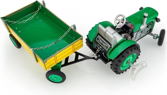 Tractor cu remorcă cu cheiță KOVAP verde/galben