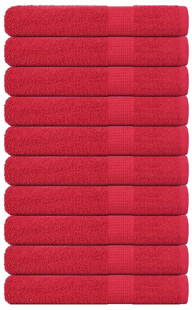 vidaXL Prosoape pentru saună 10 buc Roșu 80x200cm 360 g/m² 100% bumbac